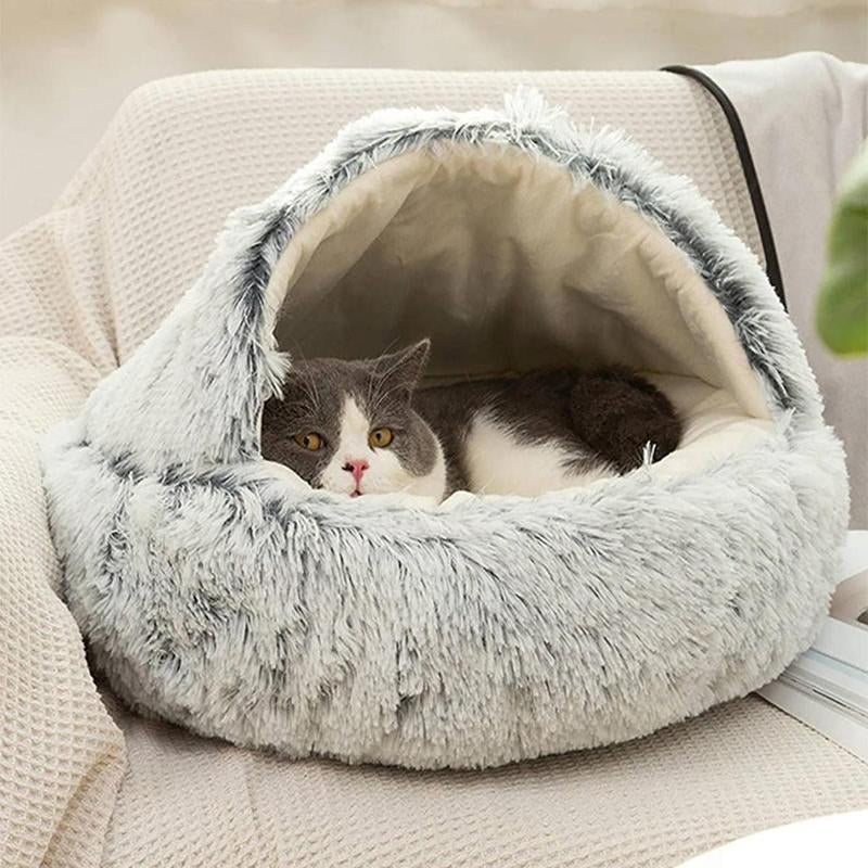 Cat'S round Fluffy Cat Bed, Comfortable Indoor Cat Nest, Soothing Pet Bed for Pet Care, Small Dog Nest (It Is Recommended to Take One Size Larger)