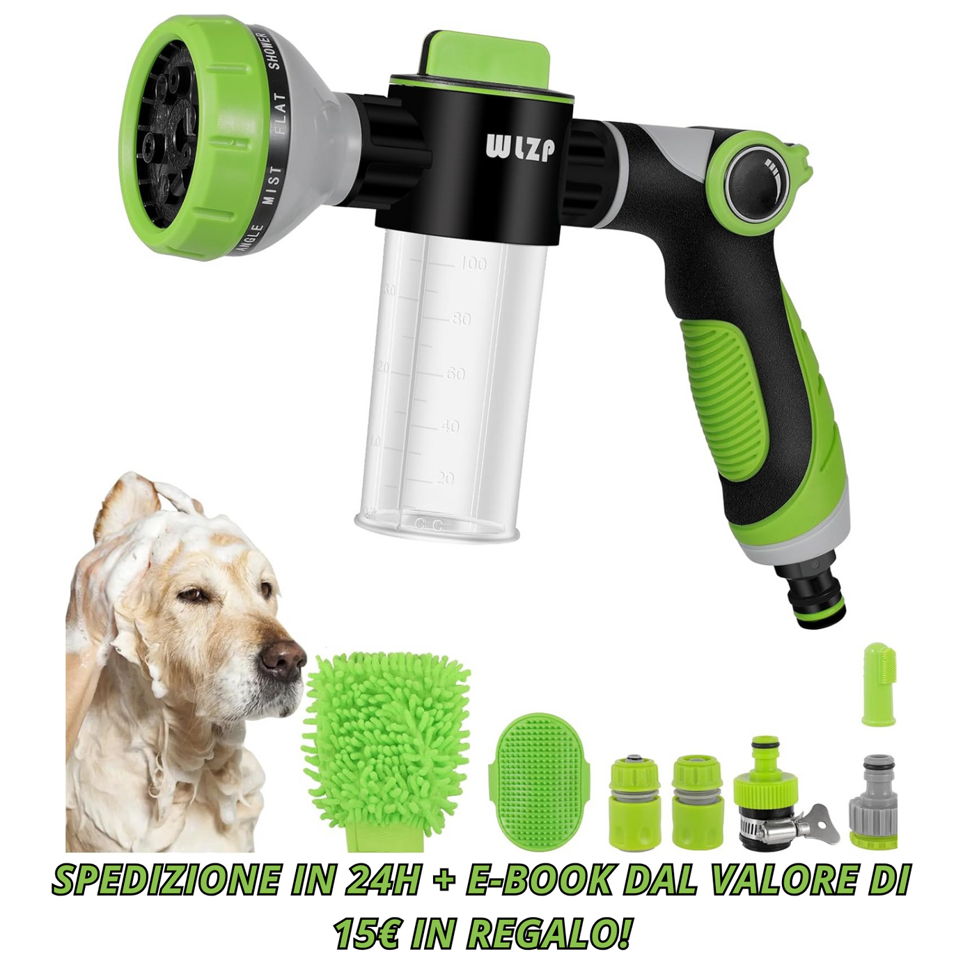 DOG SHOWER PRO™ pistola lavaggio con dispenser